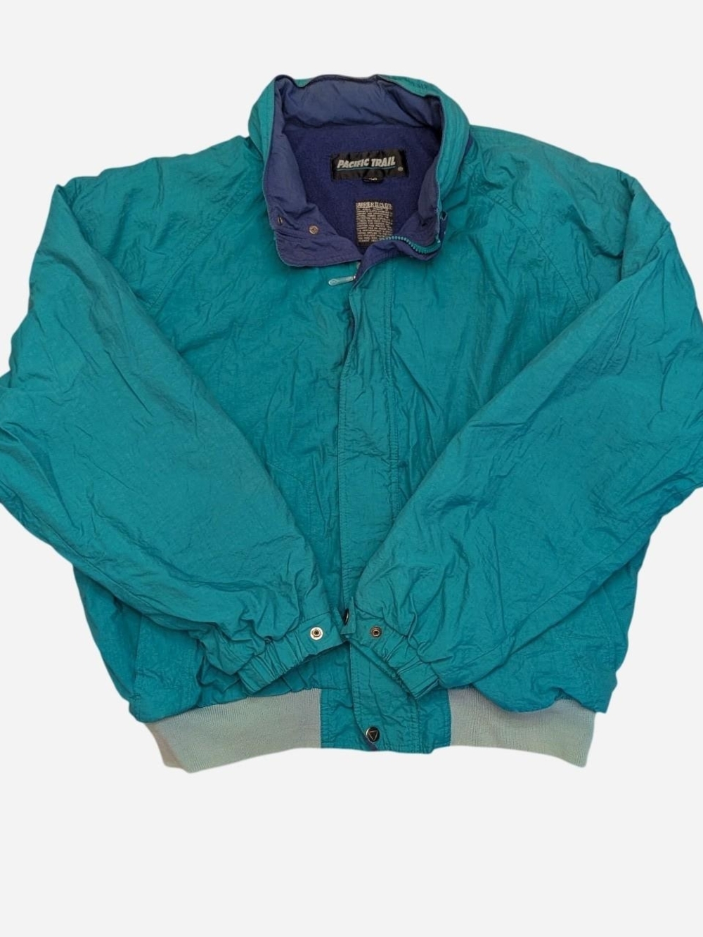 Vintage 90s Pacific Trail Teal Blue Windbreaker Jacket
